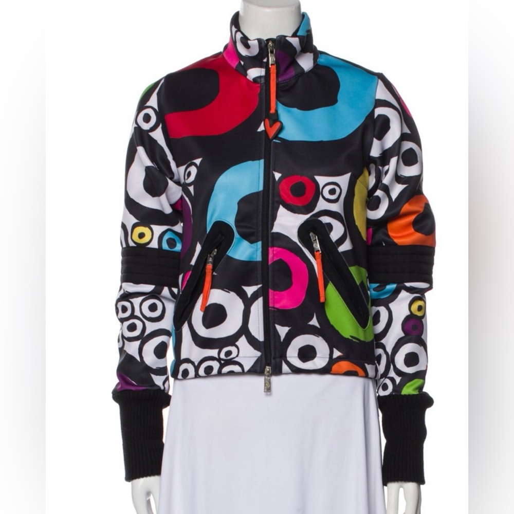 JC de Castelbajac Rossignol Bubbles Track Jacket Scuba Colorful Loud Pattern XS